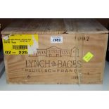 Wine - twelve bottles, Chateau Lynch Bages Grand Cru Classe Pauillac 1997,