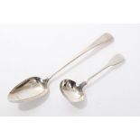 George III silver Old English pattern basting spoon with engraved monogram (London 1800),