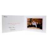 Diana Princess of Wales - signed 1993 Christmas card with gilt crowned arms to cover,