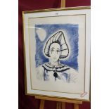 Albert Houthuesen (1903 - 1979), limited edition lithograph - Pierrot, 23/100, in glazed gilt frame,