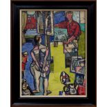 Austin Taylor, mid-20th century oil on canvas - The Studio, signed and dated 1950, inscribed verso,