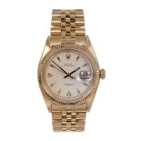 Gentlemen's Rolex Oyster Perpetual gold wristwatch, the circular dial with date aperture,
