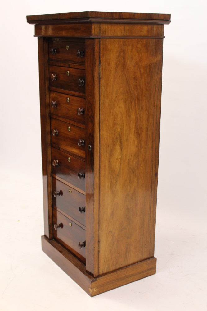 Fine early Victorian rosewood chest with locking stile and seven graduated drawers, - Image 4 of 6