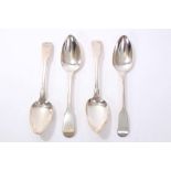 Set of four George III silver fiddle pattern tablespoons (London 1804), Richard Crossley.