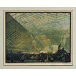 Emile Antoine Verpilleux (1888 - 1964), signed woodcut - The Railway Station St.