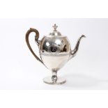 Late 18th / early 19th century Old Sheffield Plate coffee pot of inverted pear form,