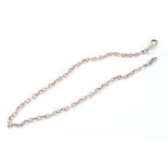 Edwardian 9ct rose gold chain with Mariner-style oval links,