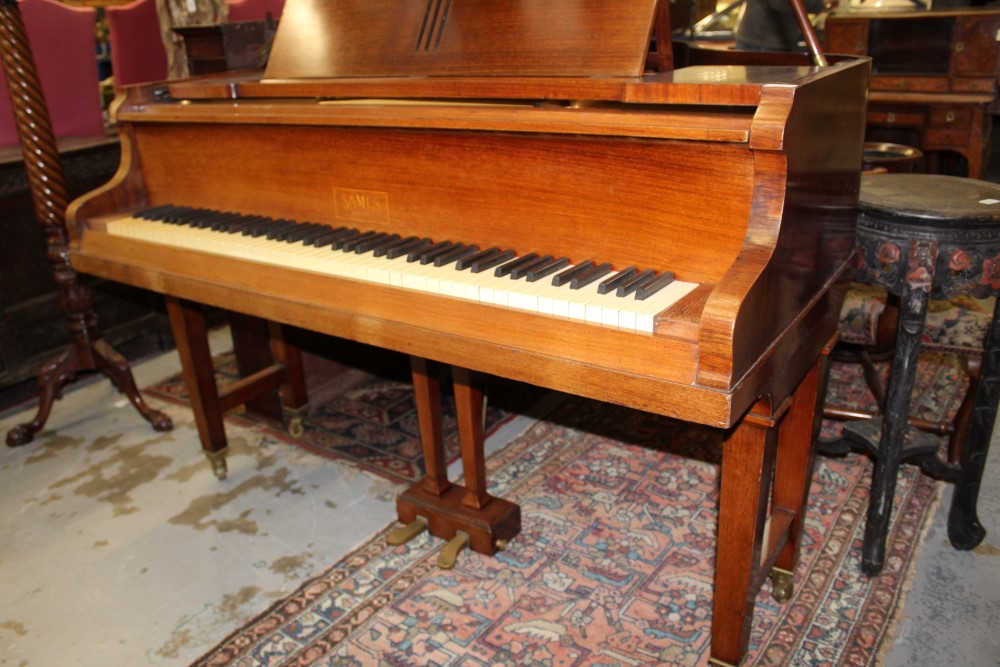 Sames of London iron framed overstrung baby grand piano in rosewood case, - Image 3 of 3