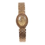 Ladies' 1970s Rolex 9ct gold Precision wristwatch with oval dial in gold case,