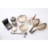 Selection of miscellaneous late 19th / early 20th century silver - including pierced dish,