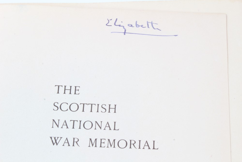 Princess Elizabeth (later HM Queen Elizabeth II), signed book 'The Scottish National War Memorial', - Image 3 of 3