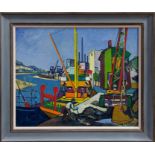Robert Sydney Rendle Wood (1895 - 1897), oil on canvas - Steam Trawlers and Scotch Boats, signed,
