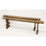 Pair of 19th century oak benches,