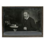 HM King George V - signed Royal Presentation silver bromide portrait photograph of The King seated