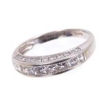 18ct diamond eternity ring with a half hoop of nine princess cut diamonds with brilliant cut