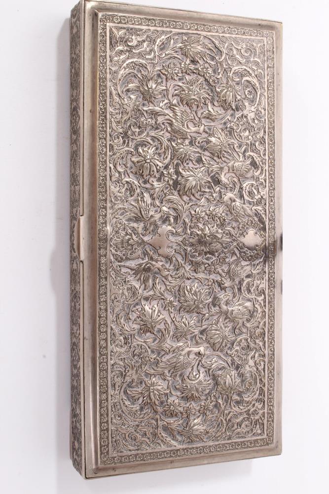 Early 20th century Middle Eastern white metal box of rectangular form, - Image 2 of 4