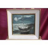 *Georges Laporte (1926-2000) oil on canvas board - a fishing boat, apparently unsigned, framed,