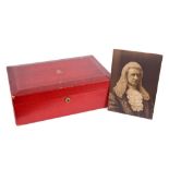 Fine King George V Government dispatch box of rectangular form with red Morocco leather covering,