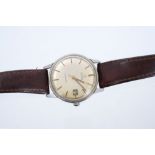 1970s gentlemen's Omega automatic Seamaster calendar wristwatch with baton numerals and silvered