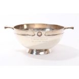 Edwardian silver quaich of conventional form,