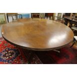 Massive 19th century circular dining table,