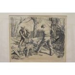 William Washington (1885 - 1956), signed etching - Winter Fuel, 1944, in glazed frame, 21.5cm x 25.