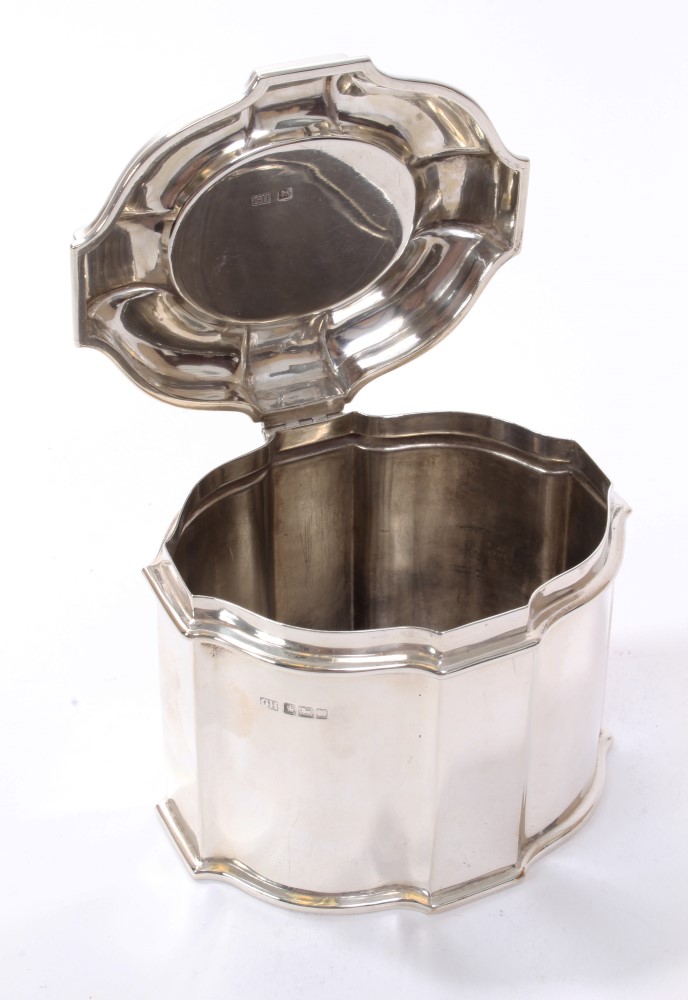 George V silver tea caddy of octagonal form, - Image 4 of 5