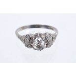 1930s diamond single stone ring, the old cut diamond estimated to weigh approximately 0.