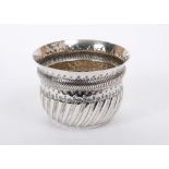 Victorian silver bowl of half-fluted form,