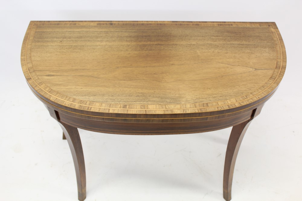 Good Regency rosewood and kingwood crossbanded card table, - Image 2 of 5