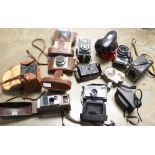 Quantity of vintage cameras - including 1950s MPP Microcord TLR, Brown Gloria, Praktica Super TL,