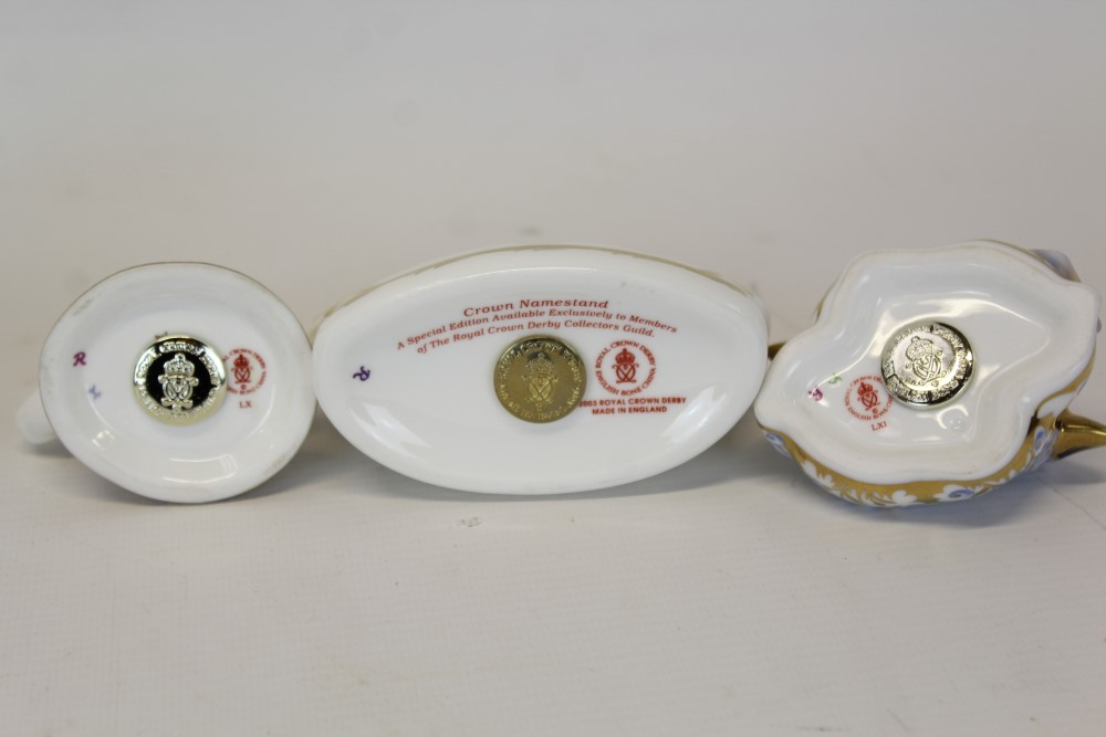 Five Royal Crown Derby paperweights - Teddy Bear, Russian Walrus, Crown Namestand, - Image 3 of 3