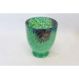 Art Deco Monart mottled green glass vase with aventurine fleck decoration, 20.