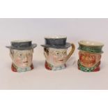 Three small Beswick character sugar and creamers - Pickwick 1118, Pickwick 1119,