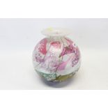 Good quality large Isle of Wight studio glass, globular-shape flower garden vase,