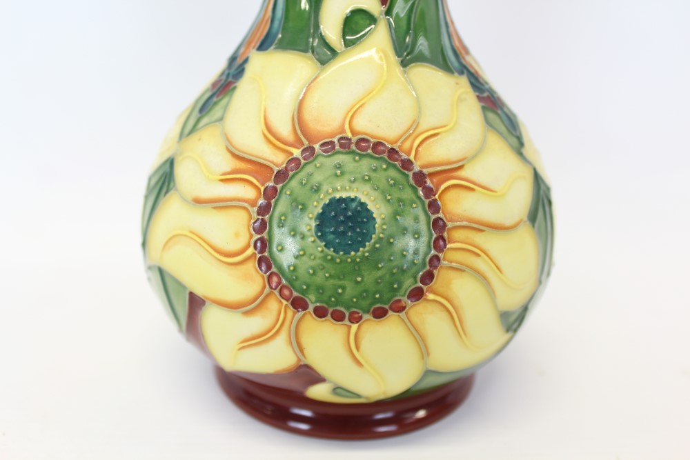 Moorcroft Pottery vase decorated in the Inca Gold Sunflower pattern, - Image 2 of 4