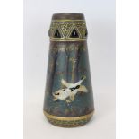 Early 20th century Austrian porcelain vase of tapering cylindrical form,