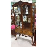 Burr Walnut Display Cabinet