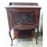 Elegant Vict Period Carved Door Mahogany Music Cabinet