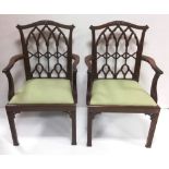 Quality Pair of Edw Mahogany Carver Chairs