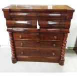 Early Vict Mahogany O G Chest, (mint condition) Dimensions: 125cm W 57cm D,