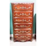 Rare Quality Edw Period French Rosewood Marble Top Secretaire Chest