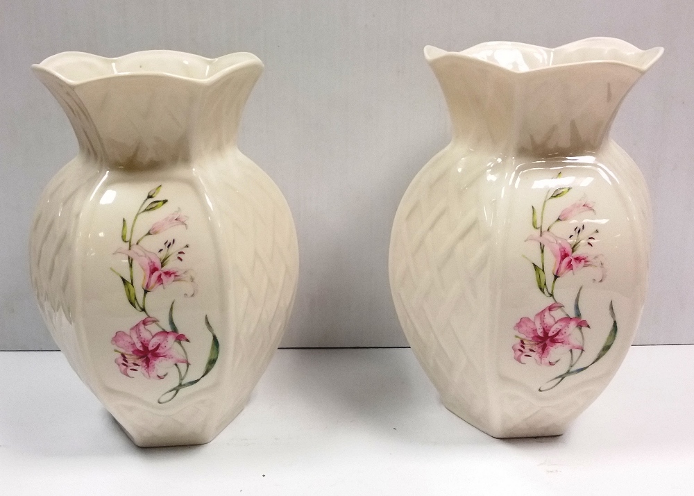 Pair of Belleek Vases