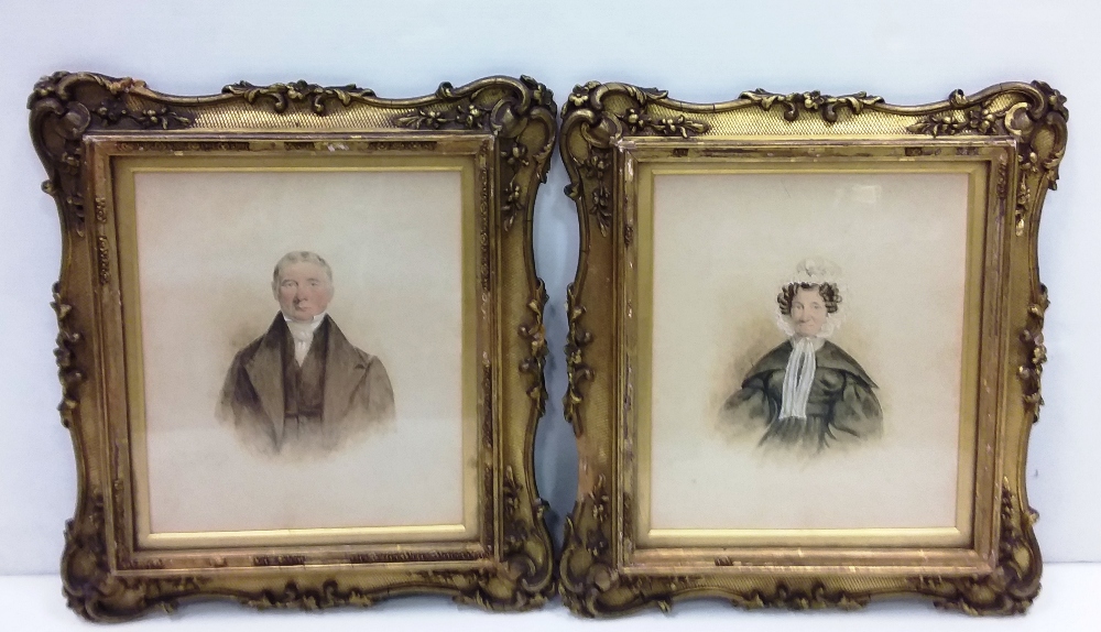 Pair of Vict Gilt Framed Portraits