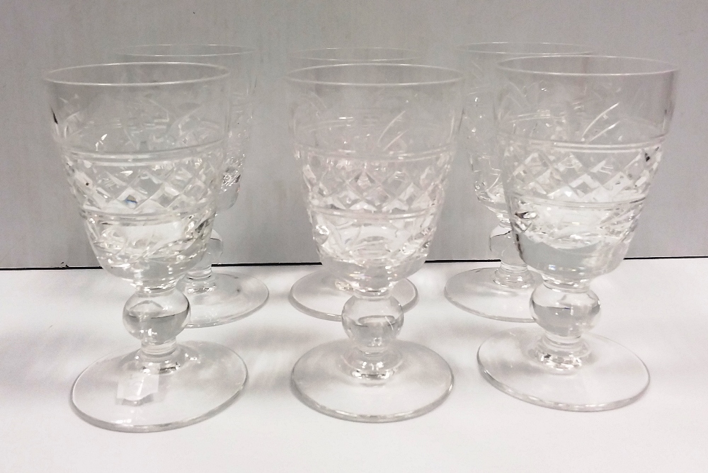 Set of 6 Sherry Cut Glasses