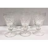 Set of 6 Sherry Cut Glasses