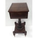 Unusual William IV Period Brass Inlaid Rosewood Teapoy