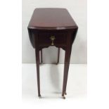 Quality Edw Inlaid Mahogany Drop Leaf Table