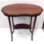 Edw Inlaid Mahogany Kidney Shaped Occasional Table