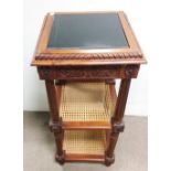 Walnut & Bergere 3 Tier Stand